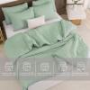 imageAndency Sage Green Comforter Full Size 79x90 Inch 3 Pieces 1 Seersucker Textured Comforter and 2 Pillowcases 100 Soft Washed Microfiber Summer Lightweight Down Alternative Bedding Set06  Sage Green
