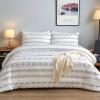 imageAndency White Boho Comforter Full Size 79x90Inch 3 Pieces 1 Bohemian Striped Comforter2 Pillowcases Aztec Geometric Triangle Arrow Summer Lightweight Microfiber Down Alternative Comforter Set03  White