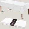 imageAndency 12Pack Disposable Table Cloths 54 x 108 Inch Tablecloth for Parties Decorative Table Cover for Rectangular Tables Premium Plastic Tablecloth White