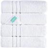 imageAndency Linen 4 Piece Bath Towel Set 100 Cotton FastDrying Towels UltraSoft amp Highly Absorbent Hotel and Spa Quality Ideal for Everyday Use White 27x54 Inches