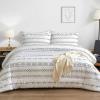 imageAndency White Boho Comforter Full Size 79x90Inch 3 Pieces 1 Bohemian Striped Comforter2 Pillowcases Aztec Geometric Triangle Arrow Summer Lightweight Microfiber Down Alternative Comforter Set03  White