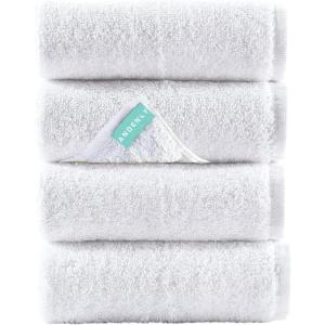 imageAndency 4 Piece Luxury Bath Towel Set for Children 100 Cotton Fast Drying Towels UltraSoft amp Highly Absorbent Hotel and Spa Grade Ideal for Everyday Use White 13x13 Inches