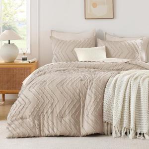 imageAndency Burnt Orange King Size Comforter Boho Terracotta Soft Warm Bedding Comforter Sets for King Bed 3 Pieces Rust Chevron Tufted Aesthetic Microfiber Lightweight Comforter Set09  Khaki