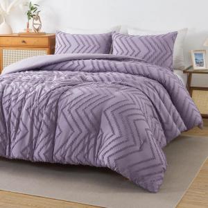 imageAndency Burnt Orange King Size Comforter Boho Terracotta Soft Warm Bedding Comforter Sets for King Bed 3 Pieces Rust Chevron Tufted Aesthetic Microfiber Lightweight Comforter Set21  Purple