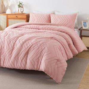imageAndency Burnt Orange King Size Comforter Boho Terracotta Soft Warm Bedding Comforter Sets for King Bed 3 Pieces Rust Chevron Tufted Aesthetic Microfiber Lightweight Comforter Set24  Blush Pink