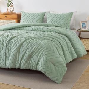 imageAndency Burnt Orange King Size Comforter Boho Terracotta Soft Warm Bedding Comforter Sets for King Bed 3 Pieces Rust Chevron Tufted Aesthetic Microfiber Lightweight Comforter Set14  Sage Green