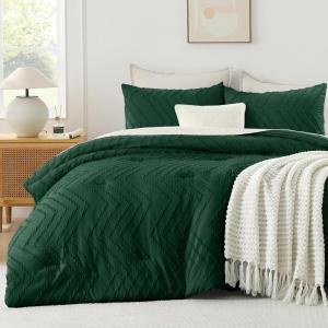 imageAndency Burnt Orange King Size Comforter Boho Terracotta Soft Warm Bedding Comforter Sets for King Bed 3 Pieces Rust Chevron Tufted Aesthetic Microfiber Lightweight Comforter Set10  Emerald Green