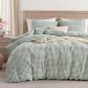 imageAndency Blue Gingham Duvet Cover Full 100 Wash Cotton Linen Like Textured Breathable Comforter Cover Set 3 Piece Classic YarnDyed Checkered Plaid Bedding Set 7990Green