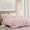 imageAndency Blue Gingham Duvet Cover Full 100 Wash Cotton Linen Like Textured Breathable Comforter Cover Set 3 Piece Classic YarnDyed Checkered Plaid Bedding Set 7990Pink