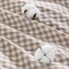 imageAndency Blue Gingham Duvet Cover Full 100 Wash Cotton Linen Like Textured Breathable Comforter Cover Set 3 Piece Classic YarnDyed Checkered Plaid Bedding Set 7990Tan
