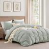 imageAndency Blue Gingham Duvet Cover Full 100 Wash Cotton Linen Like Textured Breathable Comforter Cover Set 3 Piece Classic YarnDyed Checkered Plaid Bedding Set 7990Green
