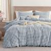 imageAndency Blue Gingham Duvet Cover Full 100 Wash Cotton Linen Like Textured Breathable Comforter Cover Set 3 Piece Classic YarnDyed Checkered Plaid Bedding Set 7990Blue