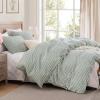 imageAndency Blue Gingham Duvet Cover Full 100 Wash Cotton Linen Like Textured Breathable Comforter Cover Set 3 Piece Classic YarnDyed Checkered Plaid Bedding Set 7990Green