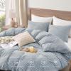 imageAndency Blue Gingham Duvet Cover Full 100 Wash Cotton Linen Like Textured Breathable Comforter Cover Set 3 Piece Classic YarnDyed Checkered Plaid Bedding Set 7990Blue