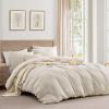 imageAndency Blue Gingham Duvet Cover Full 100 Wash Cotton Linen Like Textured Breathable Comforter Cover Set 3 Piece Classic YarnDyed Checkered Plaid Bedding Set 7990Cream