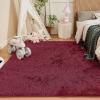 imageAndency Cream Soft Area Rugs for Living Room Bedroom 4x6 Fluffy Shaggy Bedside Rug NonSlip Large Shag Fuzzy Plush Carpets for Bedroom Kids Dorm Nursery Home Decor AestheticBurgundy