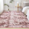 imageAndency Cream Soft Area Rugs for Living Room Bedroom 4x6 Fluffy Shaggy Bedside Rug NonSlip Large Shag Fuzzy Plush Carpets for Bedroom Kids Dorm Nursery Home Decor AestheticTiedyed Dusty Pink