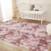 imageAndency Cream Soft Area Rugs for Living Room Bedroom 4x6 Fluffy Shaggy Bedside Rug NonSlip Large Shag Fuzzy Plush Carpets for Bedroom Kids Dorm Nursery Home Decor AestheticTiedyed Dusty Pink