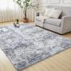 imageAndency Cream Soft Area Rugs for Living Room Bedroom 4x6 Fluffy Shaggy Bedside Rug NonSlip Large Shag Fuzzy Plush Carpets for Bedroom Kids Dorm Nursery Home Decor AestheticTiedyed Light Grey