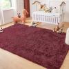 imageAndency Cream Soft Area Rugs for Living Room Bedroom 4x6 Fluffy Shaggy Bedside Rug NonSlip Large Shag Fuzzy Plush Carpets for Bedroom Kids Dorm Nursery Home Decor AestheticBurgundy