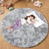imageAndency Cream Soft Area Rugs for Living Room Bedroom 4x6 Fluffy Shaggy Bedside Rug NonSlip Large Shag Fuzzy Plush Carpets for Bedroom Kids Dorm Nursery Home Decor AestheticTiedyed Light Grey
