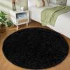 imageAndency Cream Soft Area Rugs for Living Room Bedroom 4x6 Fluffy Shaggy Bedside Rug NonSlip Large Shag Fuzzy Plush Carpets for Bedroom Kids Dorm Nursery Home Decor AestheticBlack