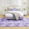 imageAndency Cream Soft Area Rugs for Living Room Bedroom 4x6 Fluffy Shaggy Bedside Rug NonSlip Large Shag Fuzzy Plush Carpets for Bedroom Kids Dorm Nursery Home Decor AestheticTiedyed Purple