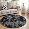 imageAndency Cream Soft Area Rugs for Living Room Bedroom 4x6 Fluffy Shaggy Bedside Rug NonSlip Large Shag Fuzzy Plush Carpets for Bedroom Kids Dorm Nursery Home Decor AestheticTiedyed Dark Grey