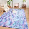 imageAndency Cream Soft Area Rugs for Living Room Bedroom 4x6 Fluffy Shaggy Bedside Rug NonSlip Large Shag Fuzzy Plush Carpets for Bedroom Kids Dorm Nursery Home Decor AestheticTiedyed Rainbow2