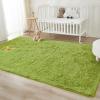 imageAndency Cream Soft Area Rugs for Living Room Bedroom 4x6 Fluffy Shaggy Bedside Rug NonSlip Large Shag Fuzzy Plush Carpets for Bedroom Kids Dorm Nursery Home Decor AestheticGrass Green