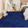 imageAndency Cream Soft Area Rugs for Living Room Bedroom 4x6 Fluffy Shaggy Bedside Rug NonSlip Large Shag Fuzzy Plush Carpets for Bedroom Kids Dorm Nursery Home Decor AestheticNavy Blue