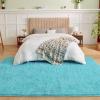 imageAndency Cream Soft Area Rugs for Living Room Bedroom 4x6 Fluffy Shaggy Bedside Rug NonSlip Large Shag Fuzzy Plush Carpets for Bedroom Kids Dorm Nursery Home Decor AestheticTeal Blue