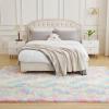 imageAndency Cream Soft Area Rugs for Living Room Bedroom 4x6 Fluffy Shaggy Bedside Rug NonSlip Large Shag Fuzzy Plush Carpets for Bedroom Kids Dorm Nursery Home Decor AestheticRainbow