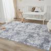 imageAndency Cream Soft Area Rugs for Living Room Bedroom 4x6 Fluffy Shaggy Bedside Rug NonSlip Large Shag Fuzzy Plush Carpets for Bedroom Kids Dorm Nursery Home Decor AestheticTiedyed Light Grey
