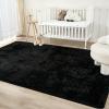 imageAndency Cream Soft Area Rugs for Living Room Bedroom 4x6 Fluffy Shaggy Bedside Rug NonSlip Large Shag Fuzzy Plush Carpets for Bedroom Kids Dorm Nursery Home Decor AestheticBlack