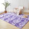 imageAndency Cream Soft Area Rugs for Living Room Bedroom 4x6 Fluffy Shaggy Bedside Rug NonSlip Large Shag Fuzzy Plush Carpets for Bedroom Kids Dorm Nursery Home Decor AestheticTiedyed Purple