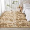imageAndency Cream Soft Area Rugs for Living Room Bedroom 4x6 Fluffy Shaggy Bedside Rug NonSlip Large Shag Fuzzy Plush Carpets for Bedroom Kids Dorm Nursery Home Decor AestheticTiedyed Khaki