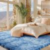 imageAndency Cream Soft Area Rugs for Living Room Bedroom 4x6 Fluffy Shaggy Bedside Rug NonSlip Large Shag Fuzzy Plush Carpets for Bedroom Kids Dorm Nursery Home Decor AestheticTiedyed Blue