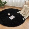 imageAndency Cream Soft Area Rugs for Living Room Bedroom 4x6 Fluffy Shaggy Bedside Rug NonSlip Large Shag Fuzzy Plush Carpets for Bedroom Kids Dorm Nursery Home Decor AestheticBlack