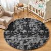 imageAndency Cream Soft Area Rugs for Living Room Bedroom 4x6 Fluffy Shaggy Bedside Rug NonSlip Large Shag Fuzzy Plush Carpets for Bedroom Kids Dorm Nursery Home Decor AestheticTiedyed Dark Grey
