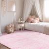 imageAndency Cream Soft Area Rugs for Living Room Bedroom 4x6 Fluffy Shaggy Bedside Rug NonSlip Large Shag Fuzzy Plush Carpets for Bedroom Kids Dorm Nursery Home Decor AestheticTiedyed Pink