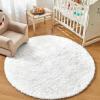 imageAndency Cream Soft Area Rugs for Living Room Bedroom 4x6 Fluffy Shaggy Bedside Rug NonSlip Large Shag Fuzzy Plush Carpets for Bedroom Kids Dorm Nursery Home Decor AestheticWhite