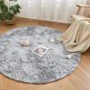 imageAndency Cream Soft Area Rugs for Living Room Bedroom 4x6 Fluffy Shaggy Bedside Rug NonSlip Large Shag Fuzzy Plush Carpets for Bedroom Kids Dorm Nursery Home Decor AestheticTiedyed Light Grey