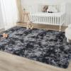 imageAndency Cream Soft Area Rugs for Living Room Bedroom 4x6 Fluffy Shaggy Bedside Rug NonSlip Large Shag Fuzzy Plush Carpets for Bedroom Kids Dorm Nursery Home Decor AestheticTiedyed Dark Grey