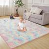imageAndency Cream Soft Area Rugs for Living Room Bedroom 4x6 Fluffy Shaggy Bedside Rug NonSlip Large Shag Fuzzy Plush Carpets for Bedroom Kids Dorm Nursery Home Decor AestheticRainbow