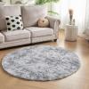 imageAndency Cream Soft Area Rugs for Living Room Bedroom 4x6 Fluffy Shaggy Bedside Rug NonSlip Large Shag Fuzzy Plush Carpets for Bedroom Kids Dorm Nursery Home Decor AestheticTiedyed Light Grey