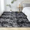 imageAndency Cream Soft Area Rugs for Living Room Bedroom 4x6 Fluffy Shaggy Bedside Rug NonSlip Large Shag Fuzzy Plush Carpets for Bedroom Kids Dorm Nursery Home Decor AestheticTiedyed Dark Grey