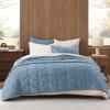 imageAndency Luxurious Velvet Quilts Oversized King 3Piece Herringbone Matelasse Bedspread Quilt Set Lightweight All Season Soft Coverlet Set with 2 Shams Blue LinenBlue Linen
