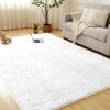 imageAndency Cream Soft Area Rugs for Living Room Bedroom 4x6 Fluffy Shaggy Bedside Rug NonSlip Large Shag Fuzzy Plush Carpets for Bedroom Kids Dorm Nursery Home Decor AestheticWhite
