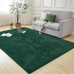 imageAndency Cream Soft Area Rugs for Living Room Bedroom 4x6 Fluffy Shaggy Bedside Rug NonSlip Large Shag Fuzzy Plush Carpets for Bedroom Kids Dorm Nursery Home Decor AestheticEmerald Green